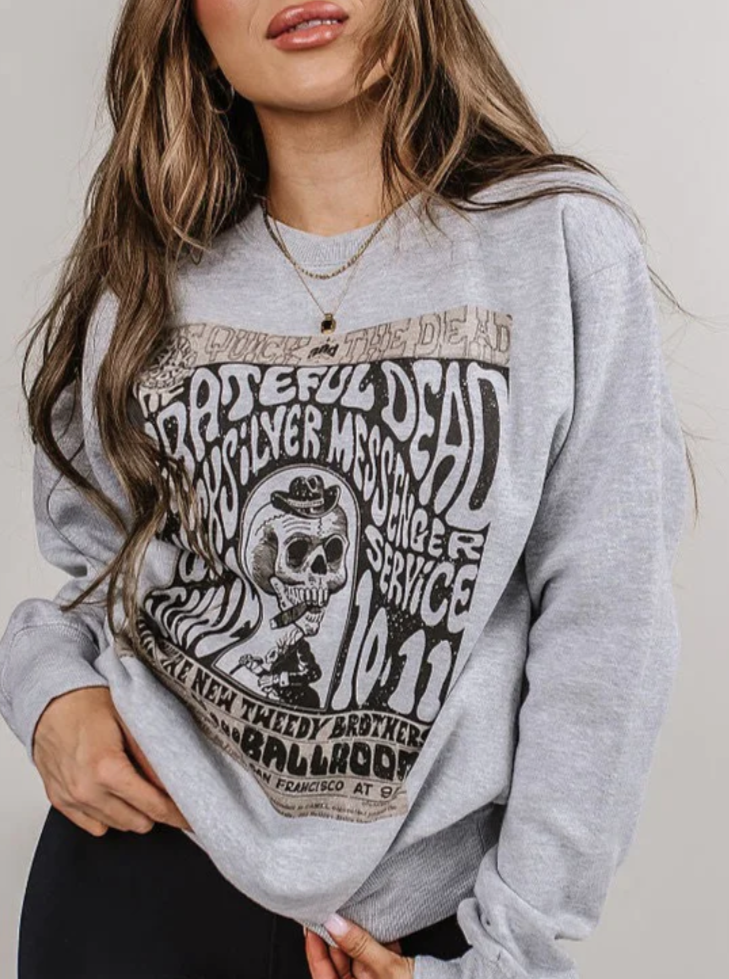 Grateful Dead Sweatshirt Ghoulie Gray