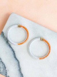 Jelly Tube Earrings | Orange & White