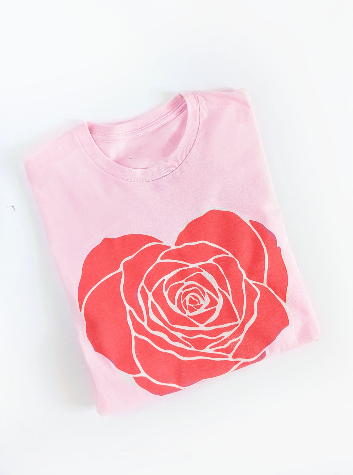 Rose Heart Graphic Tee | Pink