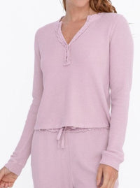 Waffle Knit Lounge Set | Dusty Pink