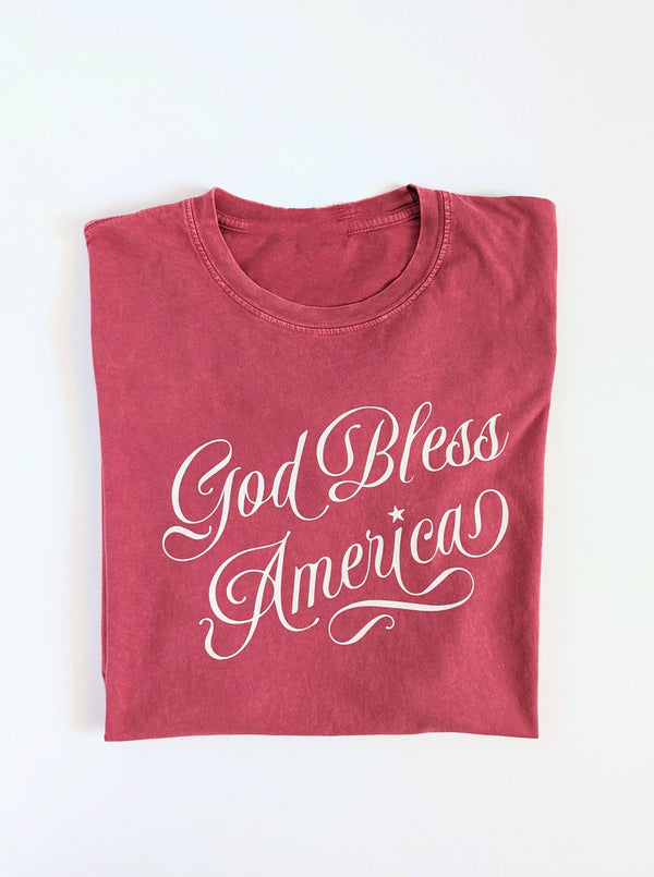 God Bless America Graphic Tee | Red