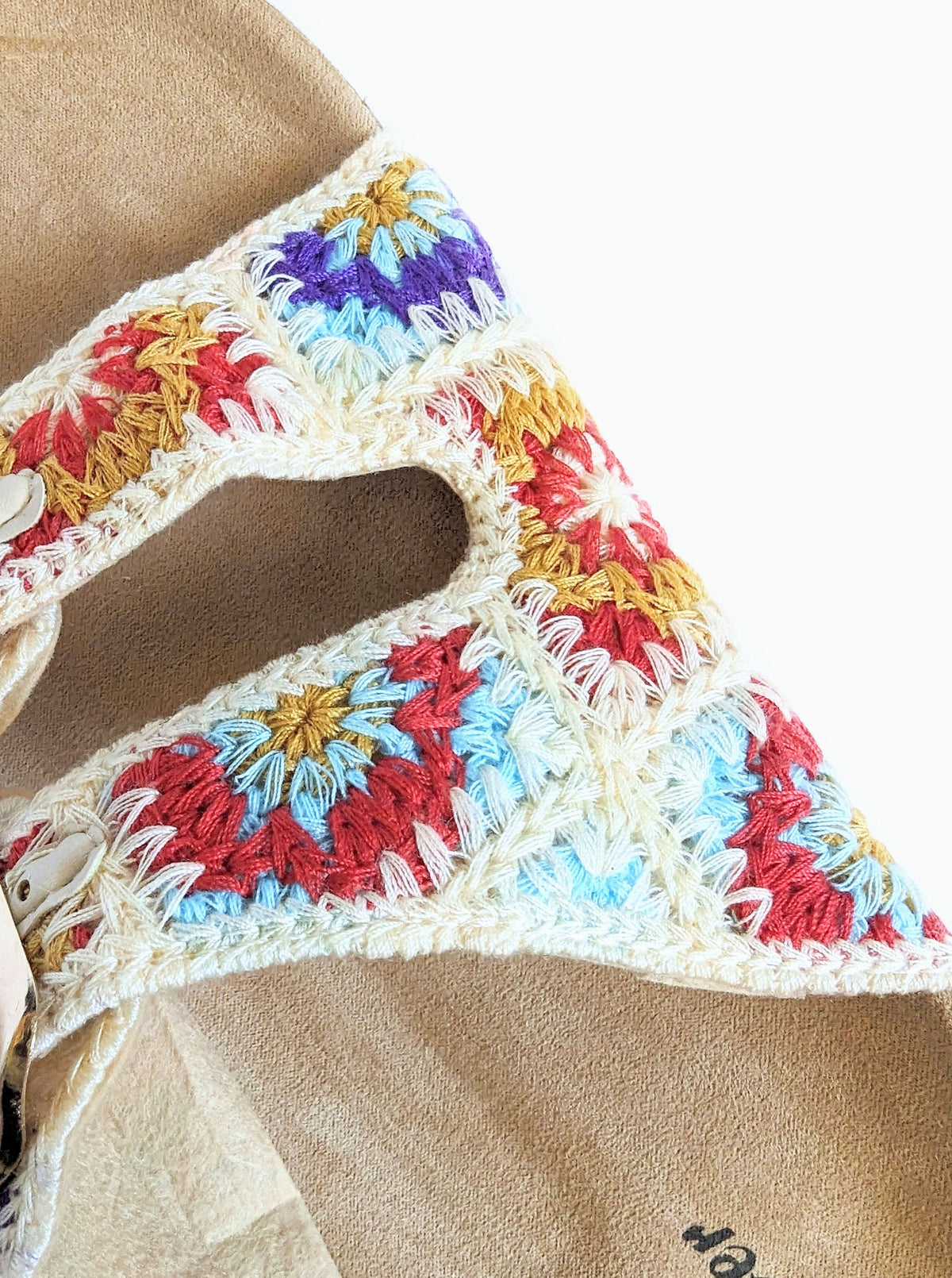 Crochet Double-Buckle Sandal | Beige