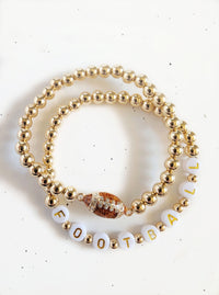 Football 2-Set Stretch Bracelet | Gold