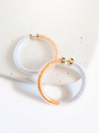 Jelly Tube Earrings | Orange & White