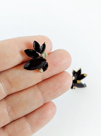 Black Crystal Stud Earrings