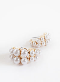 Double Row Pearl Hoops