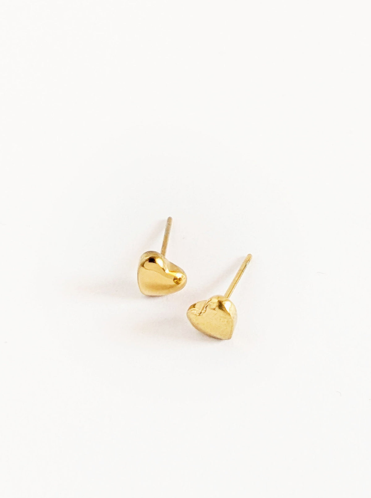 Tarnish Resistant Mini Heart Earrings | Gold