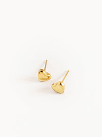 Tarnish Resistant Mini Heart Earrings | Gold