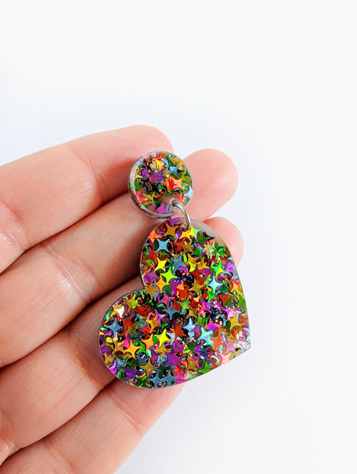 Glitter Heart Earrings | Multi