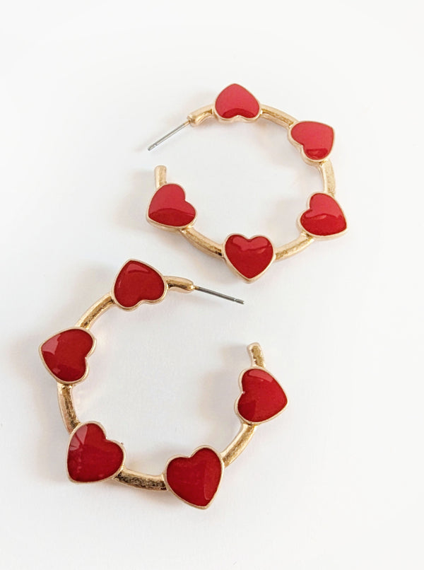 Heart Hoop Earrings | Gold