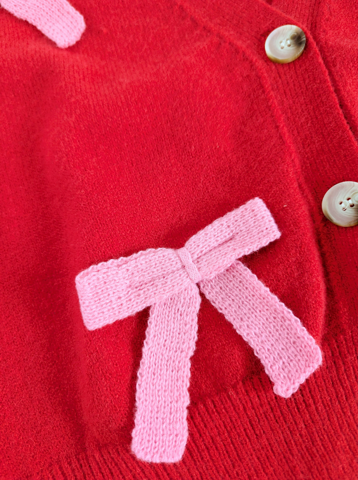 Sweetheart Bow Cardigan | Red