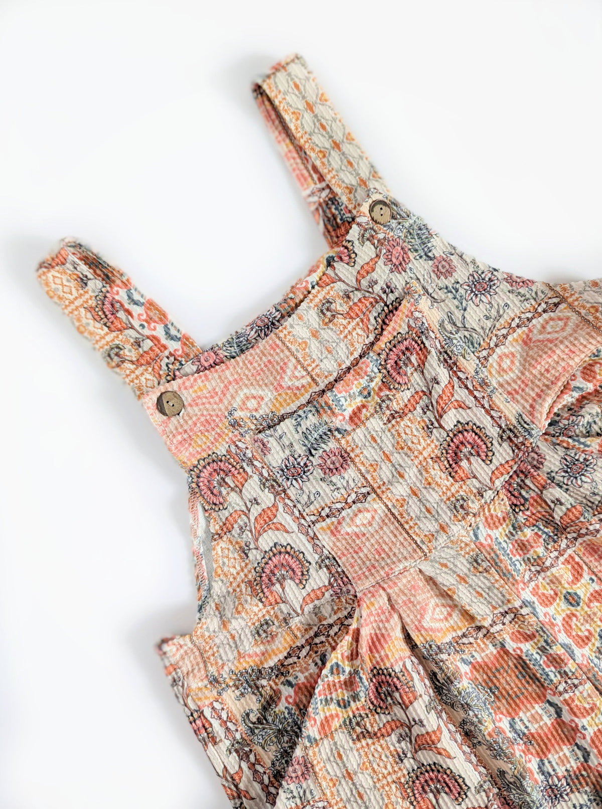 Boho Paisley Overalls | Cream