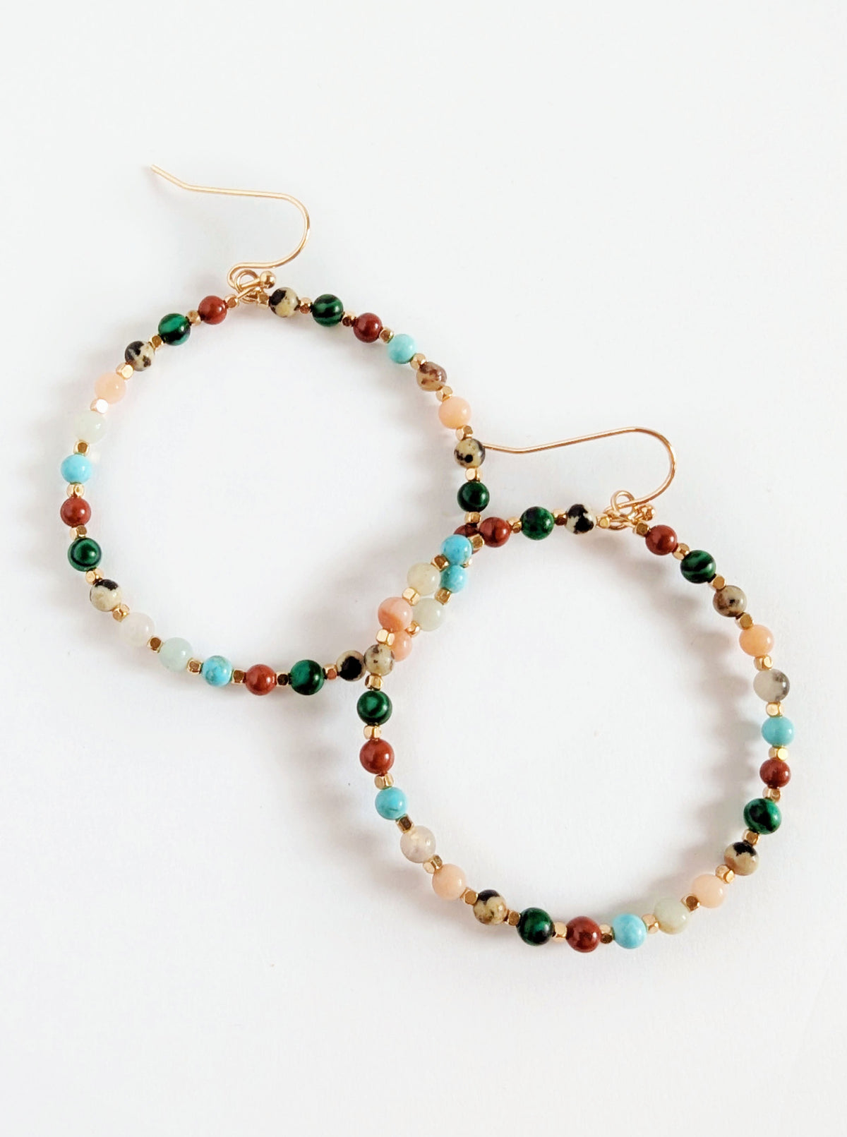 Bead Hoop Earrings | Neutral