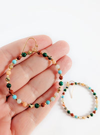 Bead Hoop Earrings | Neutral