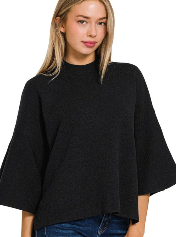 Bella Sleeve Sweater | Black