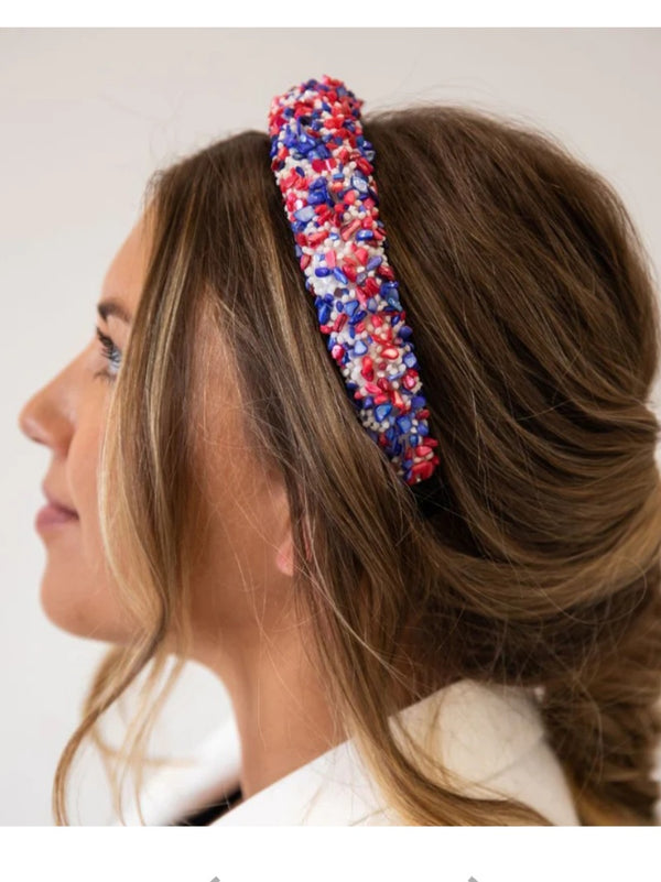 Gem Headband | Red, White & Blue