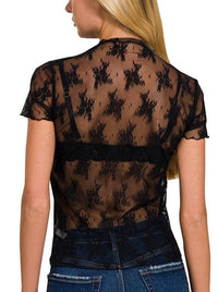 Lace Layering Top | Black or Cabernet