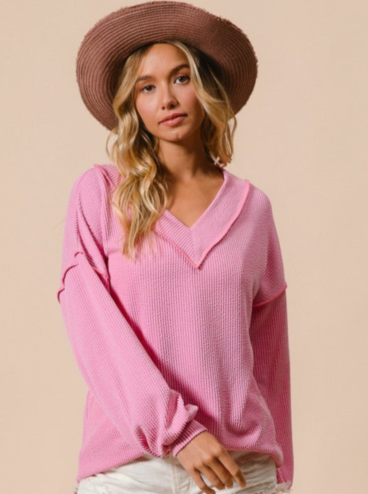 It's So Easy Ribbed Top | Pink