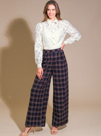 Woven Plaid Pant | Black