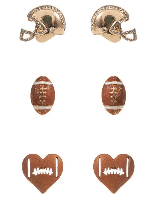 Football Stud Earrings | 3 Styles