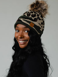 Leopard & Camo Pom Beanie