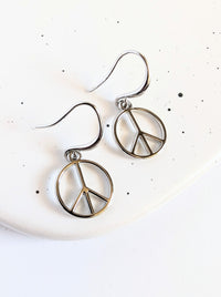 Peace Earrings | Gold & Silver