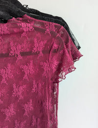 Lace Layering Top | Black or Cabernet