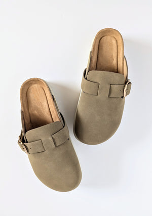 Designer Inspired Suede Mules | Taupe