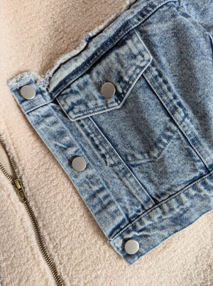 Denim & Sherpa Jacket | Oatmeal