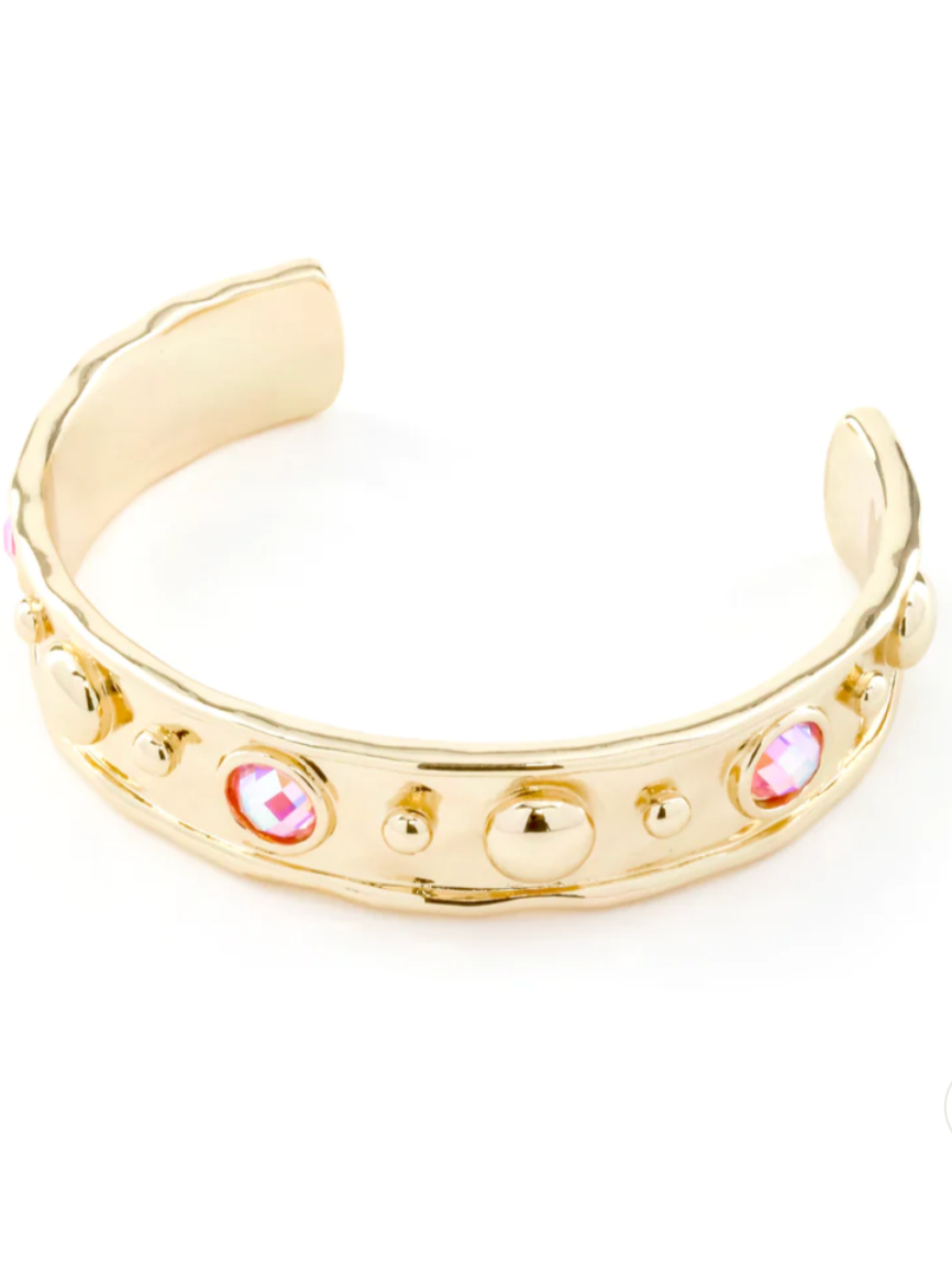 Erimish Cuff Bracelet | Pink & Crystal