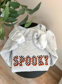 Spooky Embroidered Sweatshirt | Ash Gray