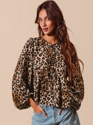 Front Tie Top | Leopard