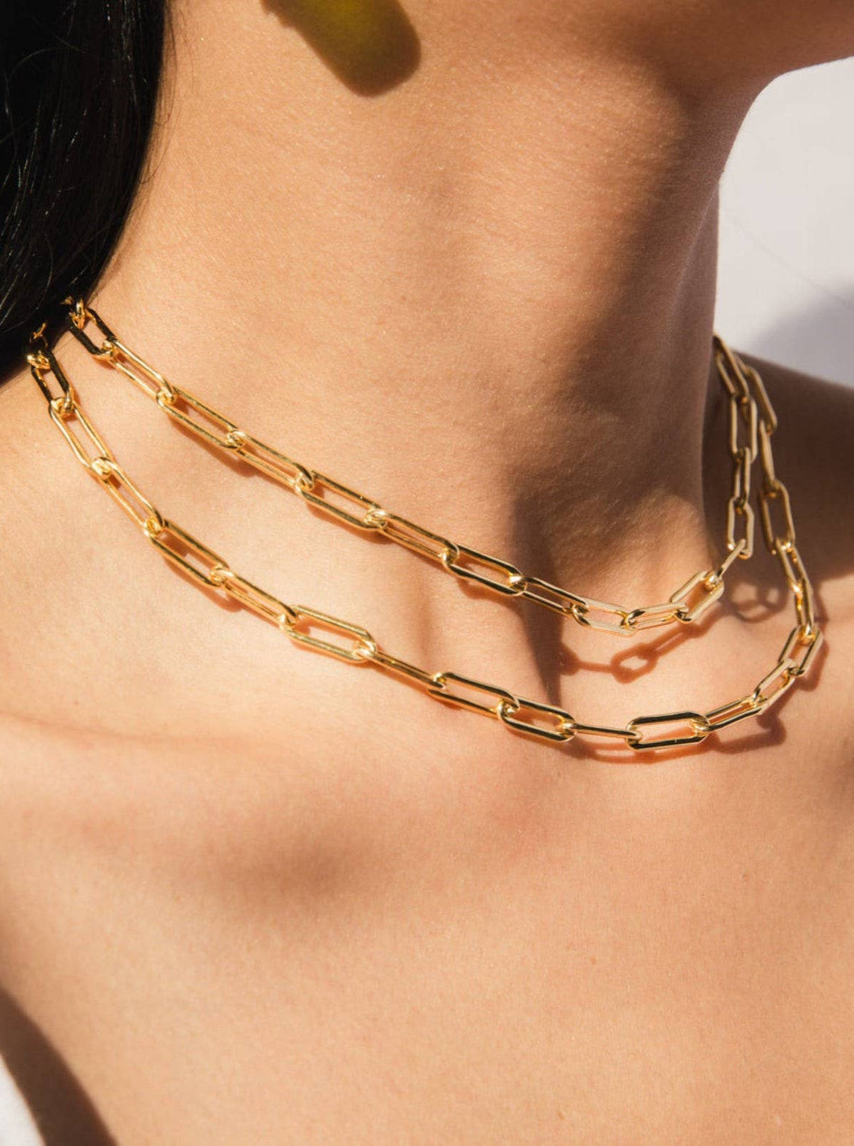 18K Gold Plated Paper Clip Necklace | Gold