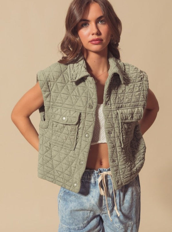 Quilted Vest | Sage