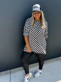 Checkmate Side Slit Top | Black & White