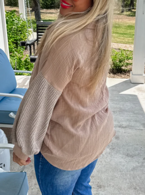 Knit Sleeve Top | Taupe